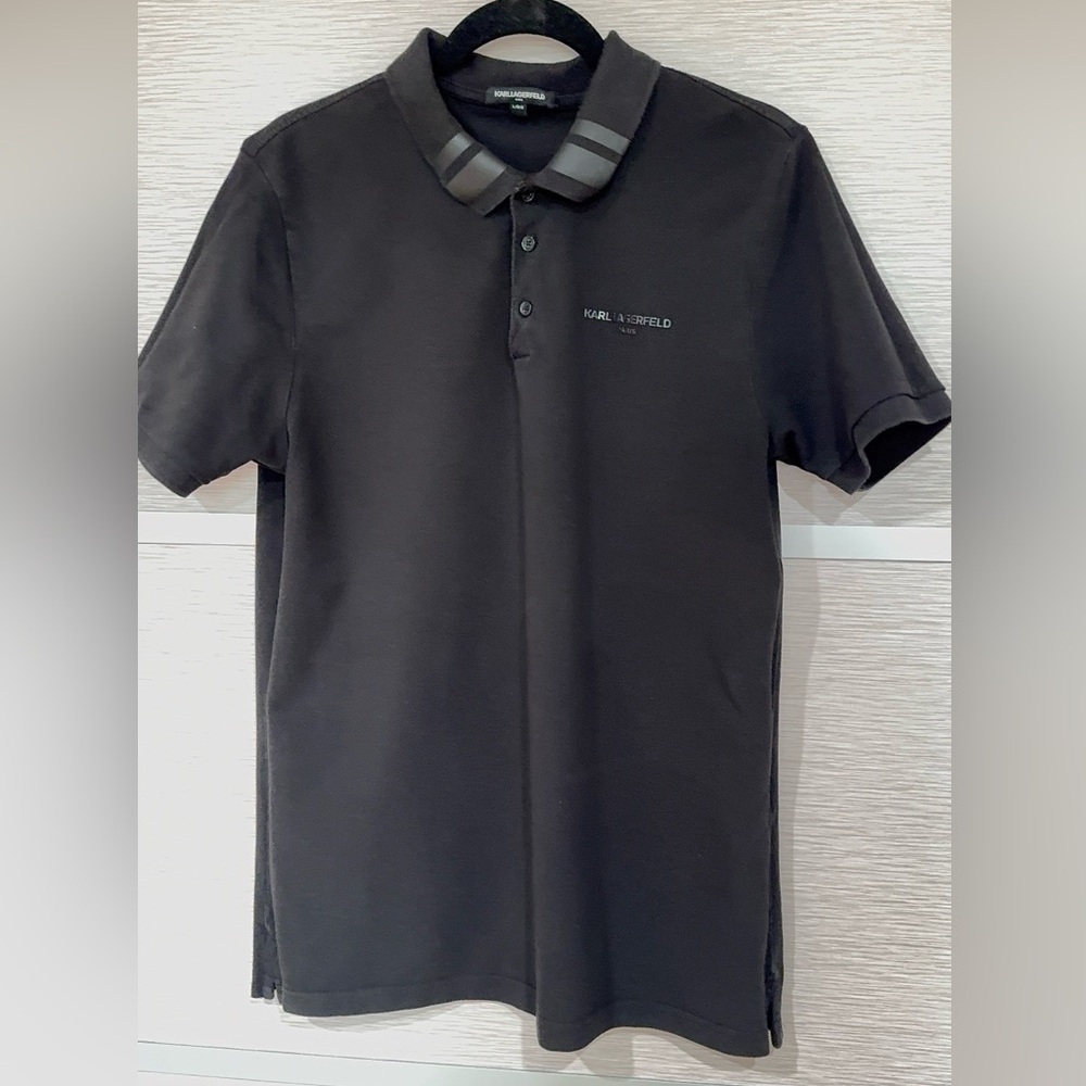 KARL LAGERFELD men’s Black T-shirt in sz. Large - Picture 5 of 10